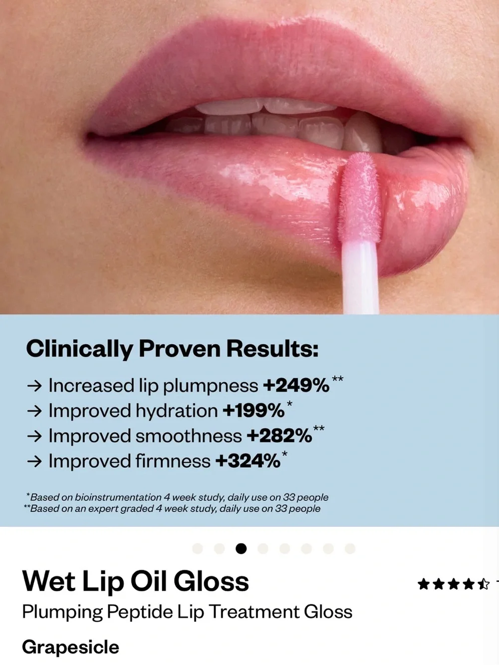 NEW in box - Kosas wet lip oil gloss plumping peptide lip treatment grapesicle